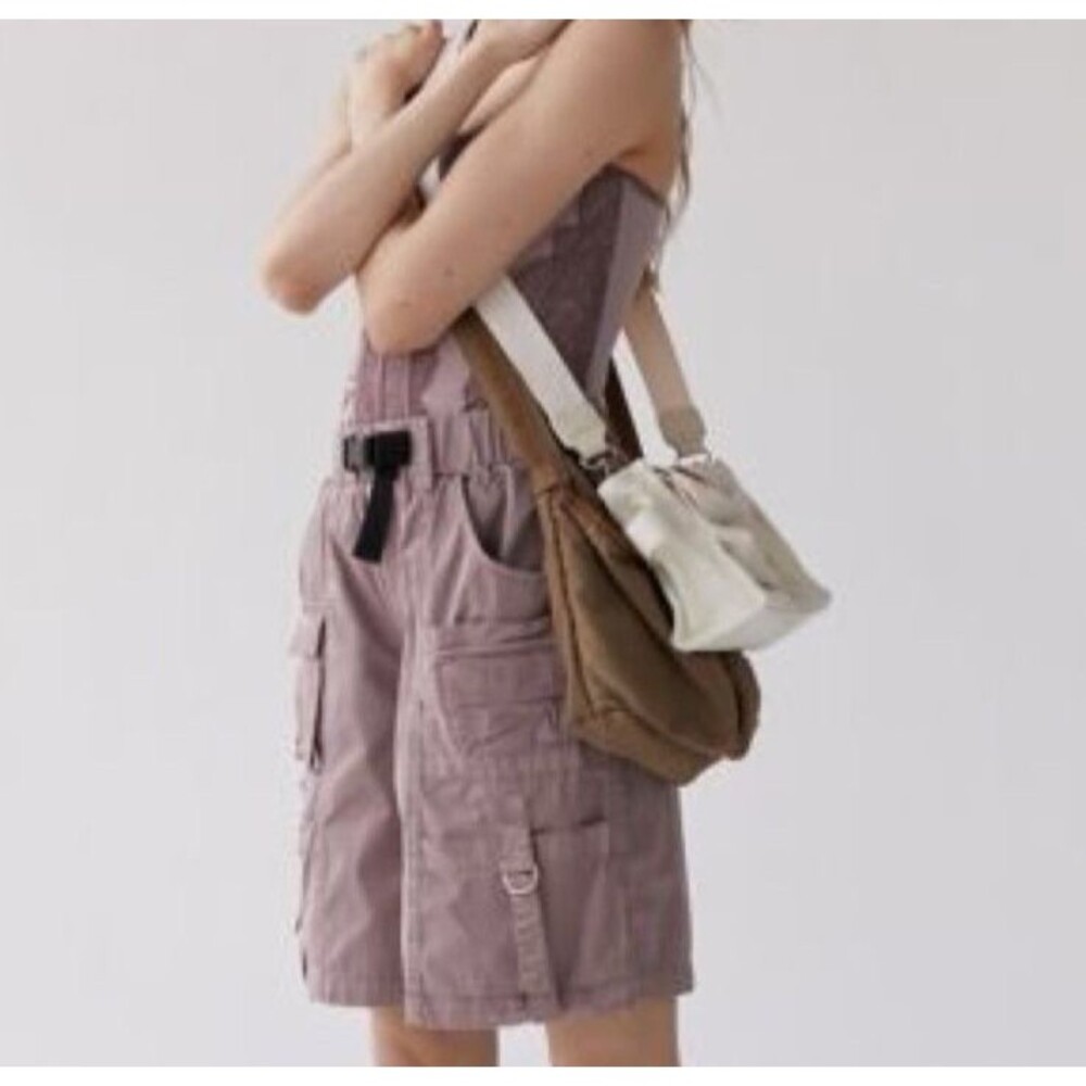 BDG Rory Cargo Shorts Small Lavender Elastic Waist Built-In Belt Y2K Gorpcore